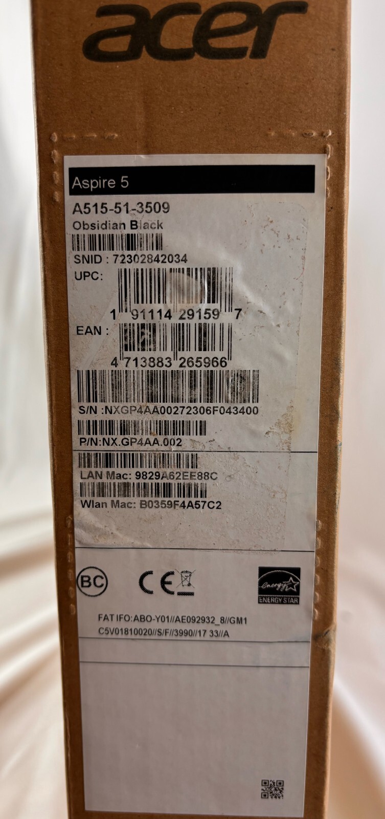 Acer Aspire 5 15.6″ Intel Core I3-7100U, 8GB Ram, 1TB HDD, A515-51-3509 OPEN BOX