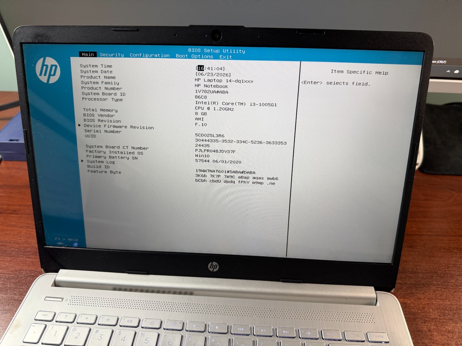 HP Laptop 14-dq1043cl FHD Intel Core i3-1005G1 1.2GHz 8GB RAM 256GB SSD Win11H