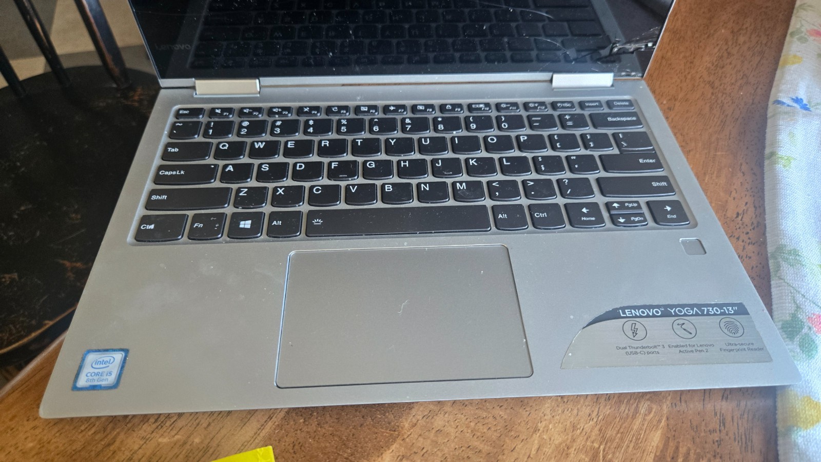 Lenovo YOGA 730-13IKB 81CT Core i5-8250U @1.6GHz 8GB Ram – NO SSD, FOR PARTS