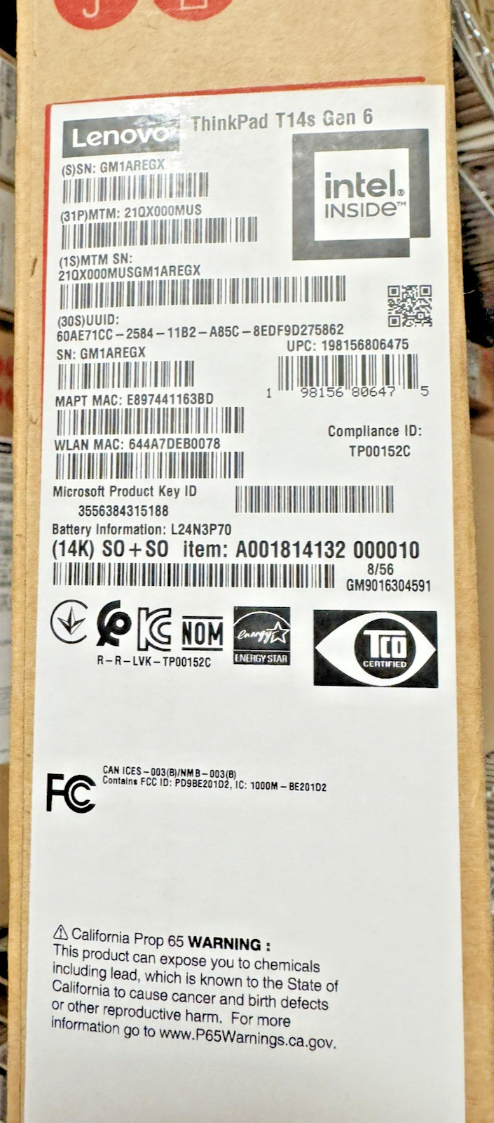 NEW Lenovo ThinkPad T14s Gen 6 Core Ultra 7 32GB 512GB SSD Win11 Pro