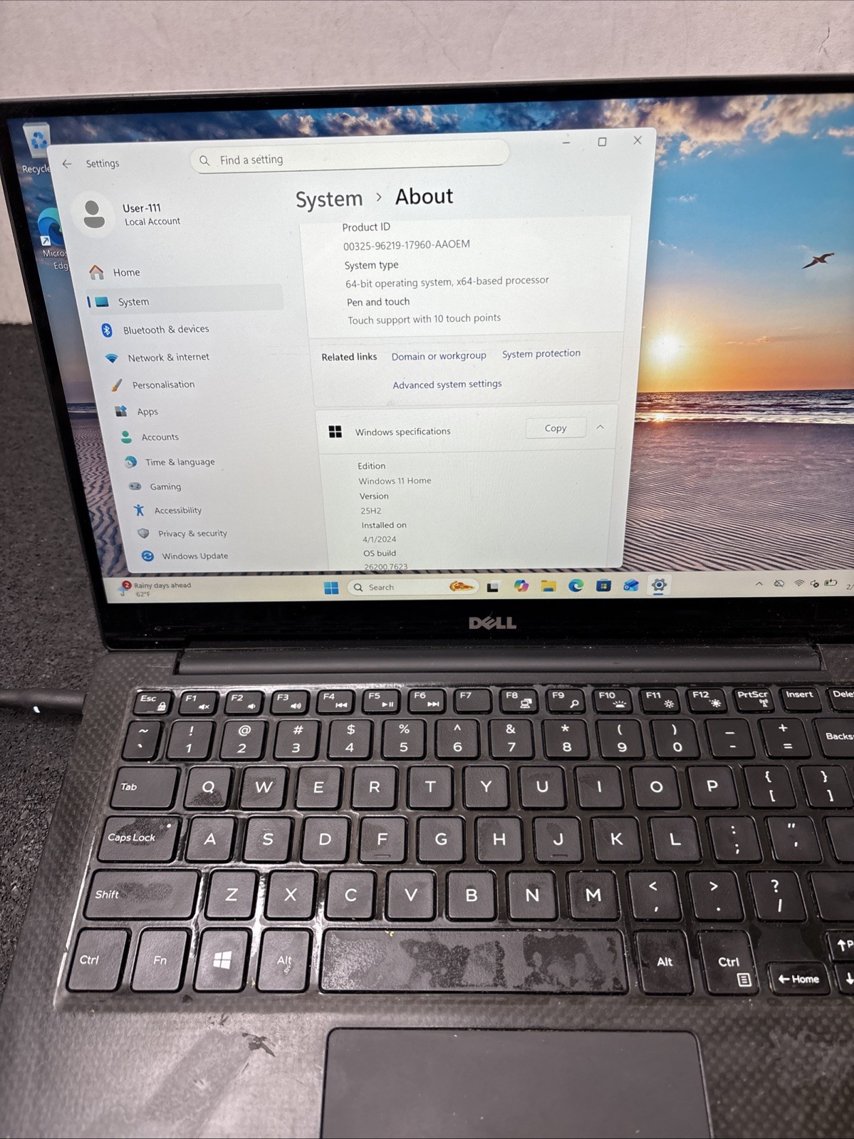 Dell XPS 13 9360 1.8GHz i7-8550U 8th Gen 8GB RAM 256GB SSD + Win 11 Pro * READ*