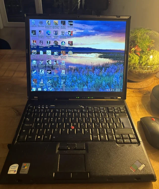 Dual Boot Lenovo T60 Thinkpad Laptop Windows 7 & XP Office2010 3GB GdBatWkGr8 5