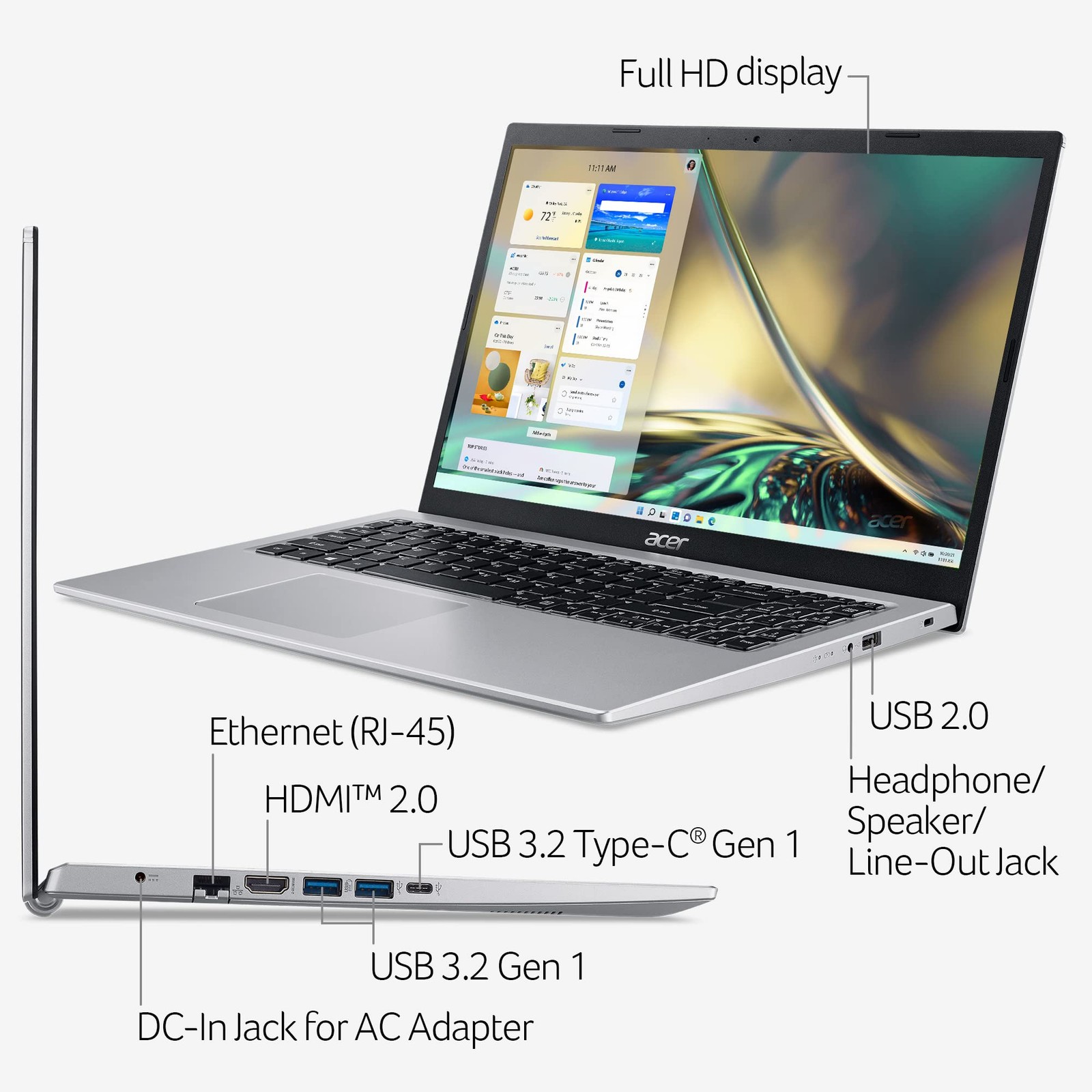 Acer Aspire 5 A515-56-36UT 15.6″ Full HD Display 11th Gen Intel Core i3-1115G4