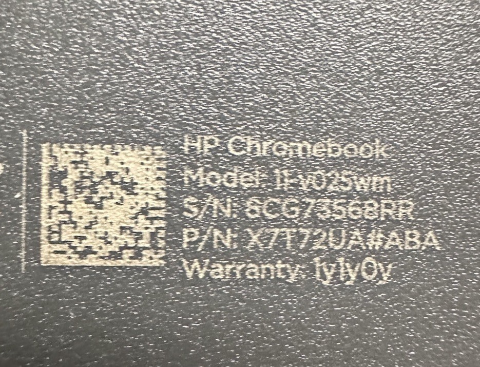 HP Chromebook Touch 11-V025wm Celeron N3060 4GB Ram 16GB
