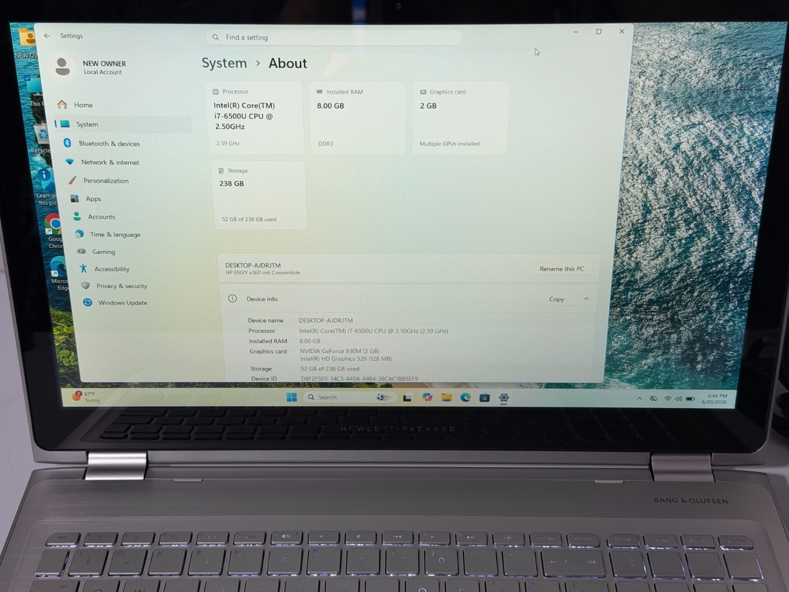 HP Envy x360 M6 2-in-1 TOUCH 15.6″ i7-6500u 8GB 256GB SSD- M6-W105dx- READ!!!