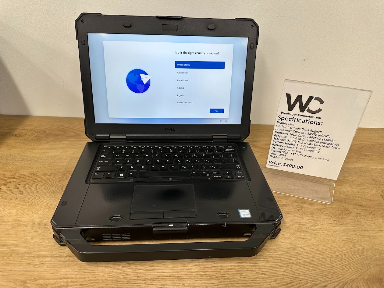Dell Latitude 5424 Rugged, Core i5 8350U, 16GB DDR4, UHD Graphics, 512GB SSD 14″