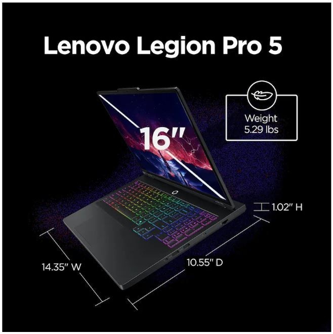 NEW Lenovo Legion Pro 5 16″ Gaming Laptop Ryzen 9 8945HX 16GB 1TB SSD RTX 5060