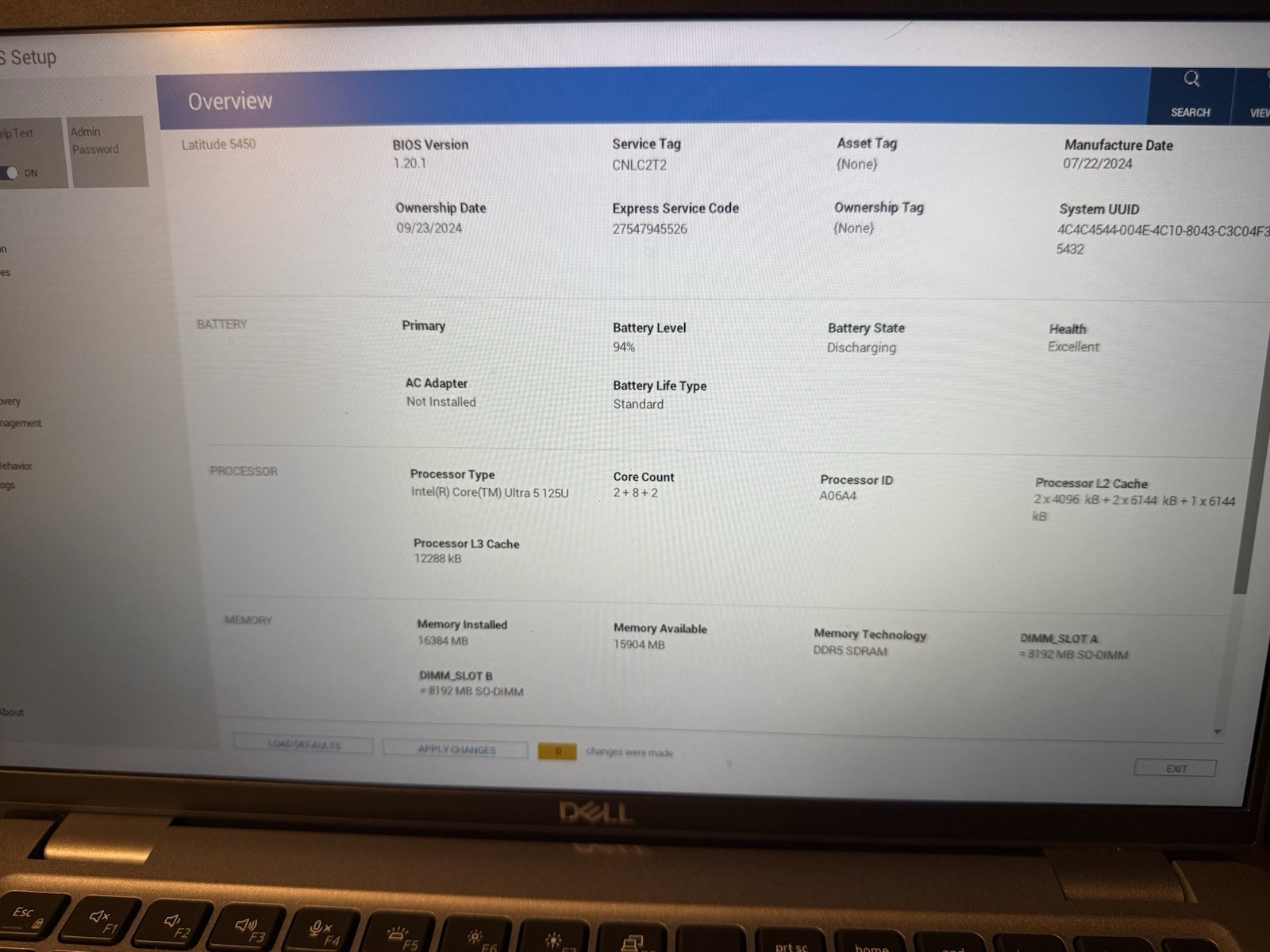 Dell Latitude 5450 14″ Ultra 5 125U 16GB DDR5 512GB SSD Win11