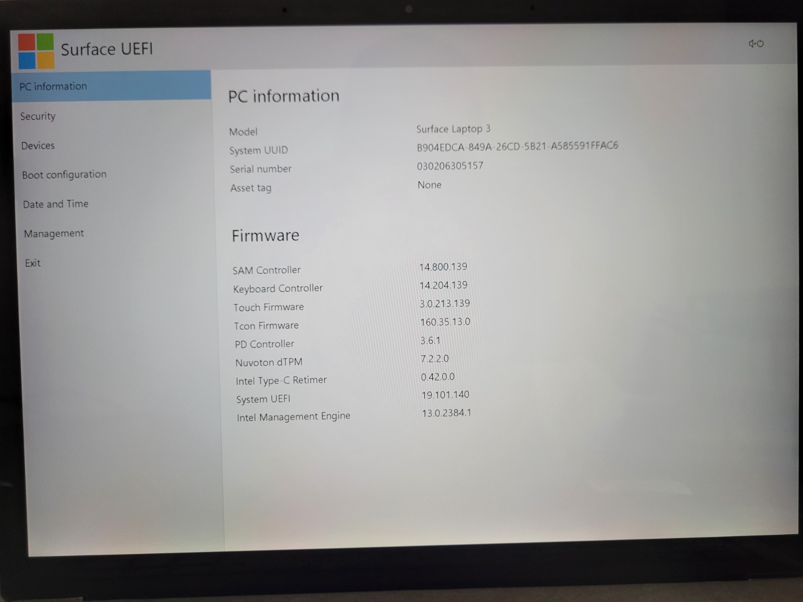 Surface Laptop 3 256GB i7-1065G7 16GB RAM NO ADAPTER (UID MEF31AD725)
