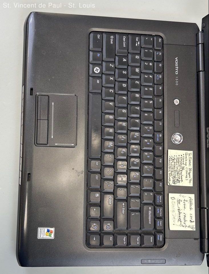 Dell Vostro 1500 (PP22L) 15.4″ Laptop Intel Core 2 Duo – Untested/Parts -Donated