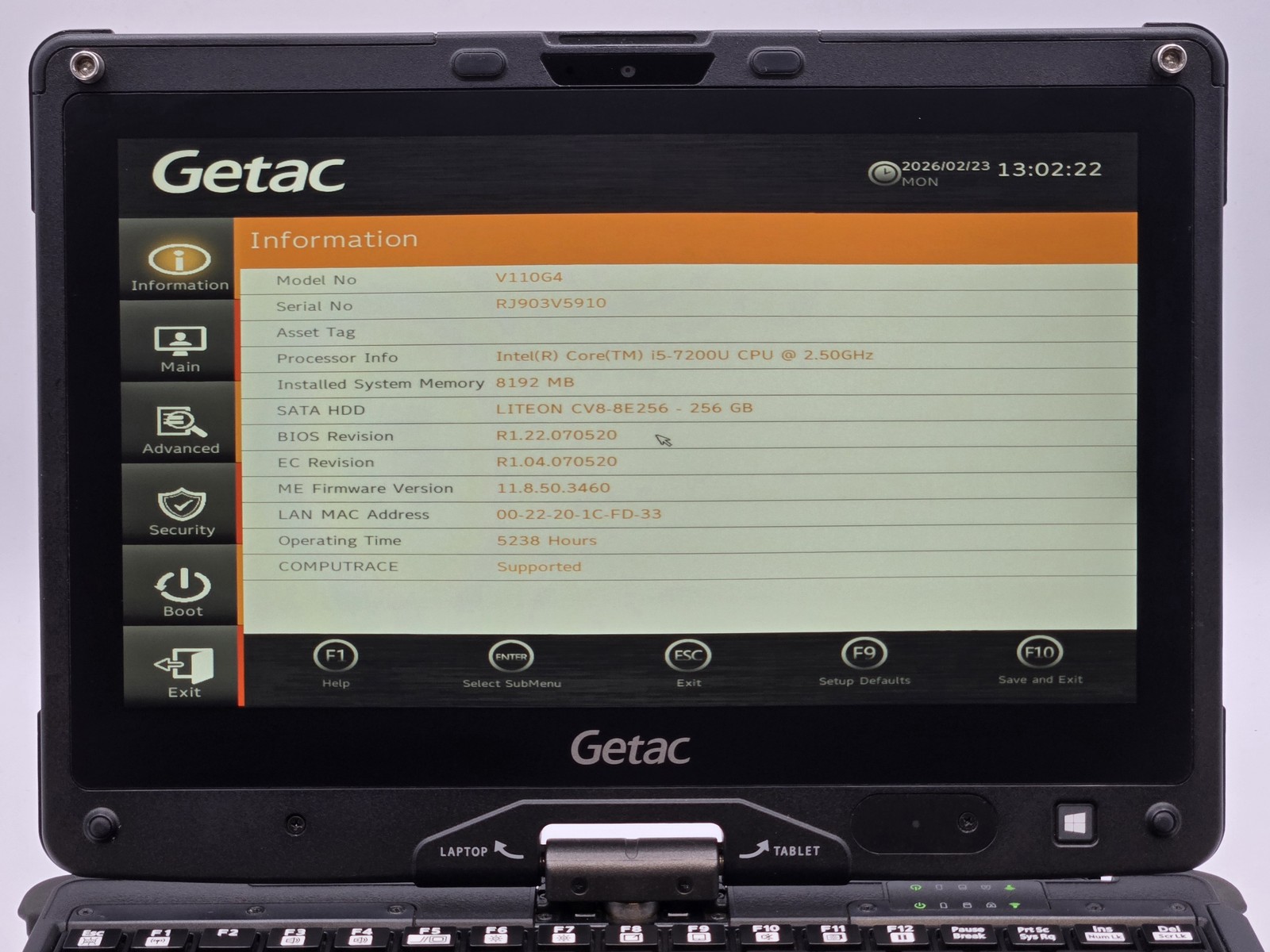 Getac V110G4 2-in-1 11 HD Touch I5-7200U 256GB SSD 8GB W10P Webcam Stylus *READ*