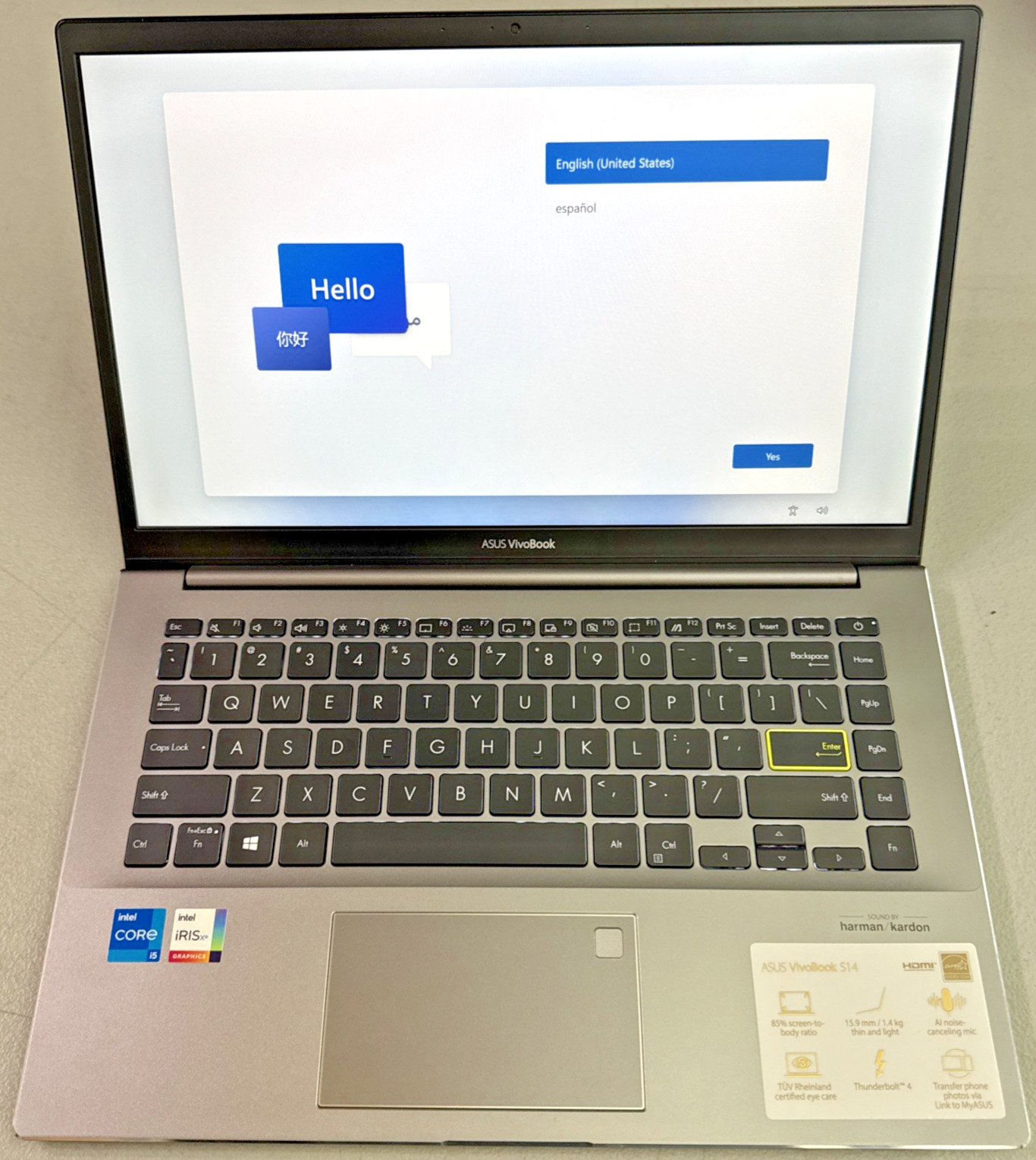 ASUS VivoBook S14 S433 Laptop 14” FHD CORE i5-1135G7 8GB RAM 512GB SSD W11 HOME