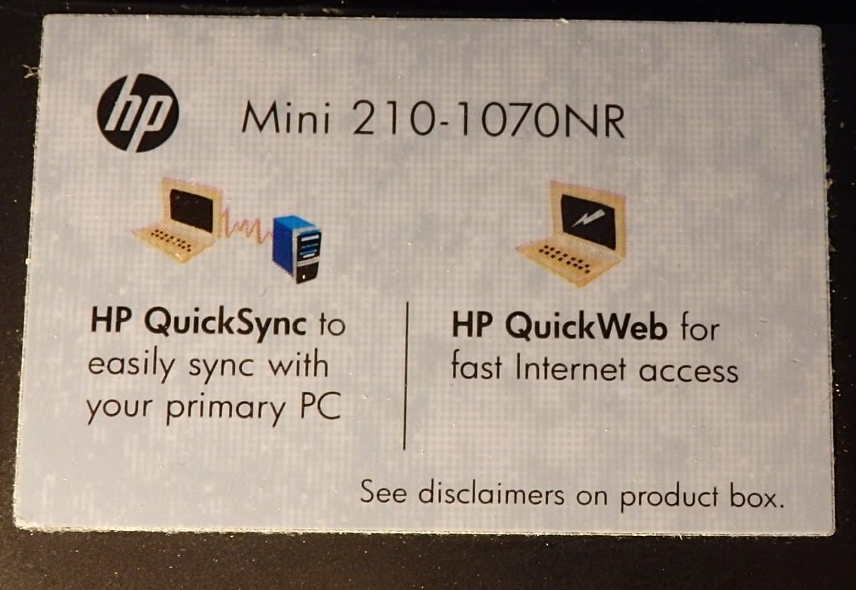 HP Mini 210-1070NR laptop (Running antiX-26)