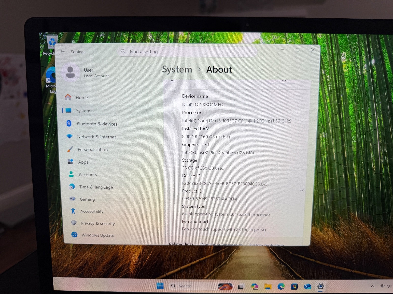Microsoft Surface Laptop 3 1872 1.20GHz i5-1035G7 8GB RAM 256GB SSD Win 11 -READ