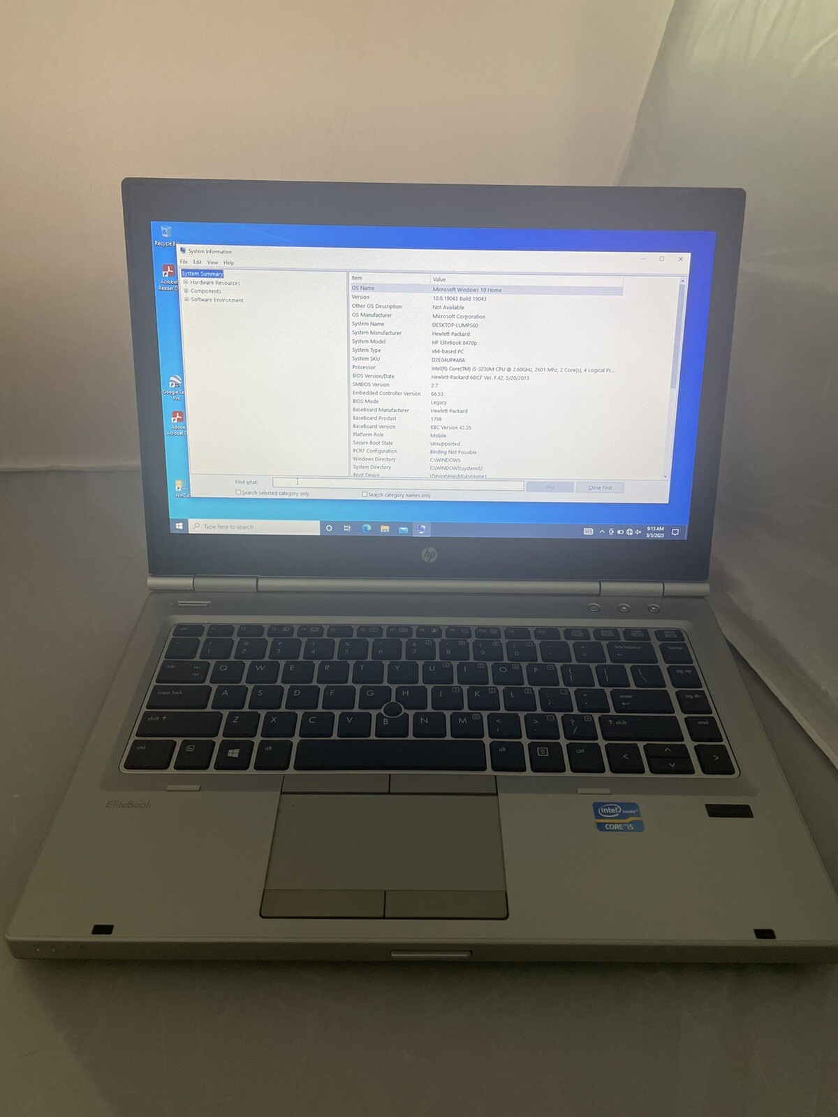 HP EliteBook 8470p 14″ Core i5 3320M 2.6GHz 8GB RAM 500GB HDD Win 10