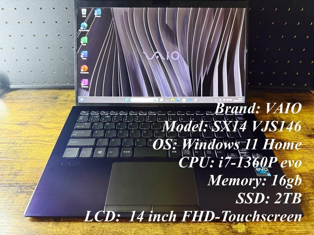 VAIO SX14 VJS146 Winning Color 13th i7 evo 16G Touch Notebook PC d726