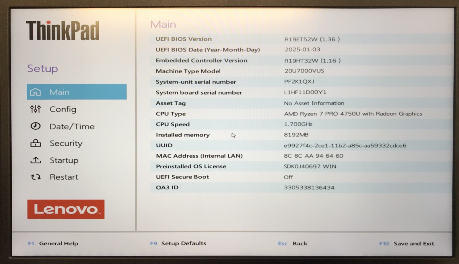 Lenovo ThinkPad L15 Gen 1 15.6″ Laptop Ryzen 7 PRO 4750U 8GB RAM 256GB NVMe