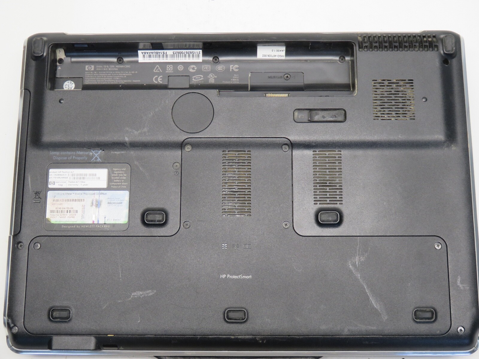 HP Pavilion dv7-1150us Intel Core 2 Duo CPU T5800 2.00GHz 4GB NO HDD No Batt