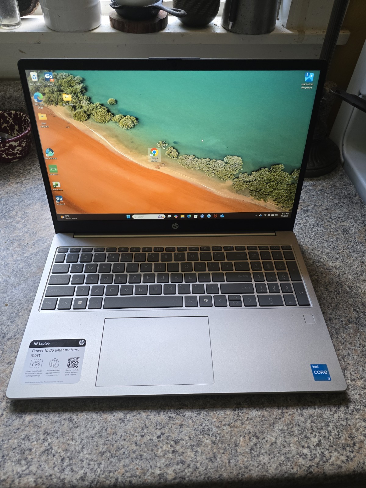 HP 15-fd0133wm 15.6″ Laptop, Intel i3 13th gen 8GB RAM 256GB SSD Silver