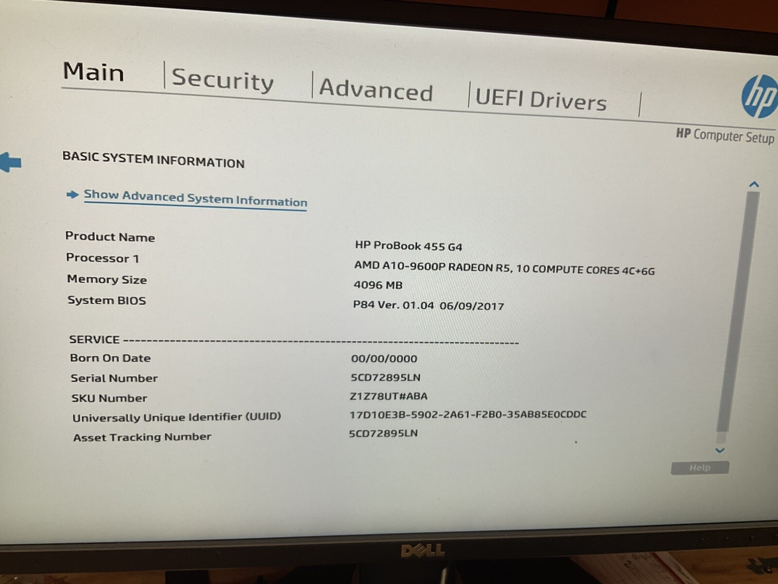 HP ProBook 455 G4 Motherboard AMD A10-9600P RADEON R5, 10 COMPUTE CORES 4C+6G