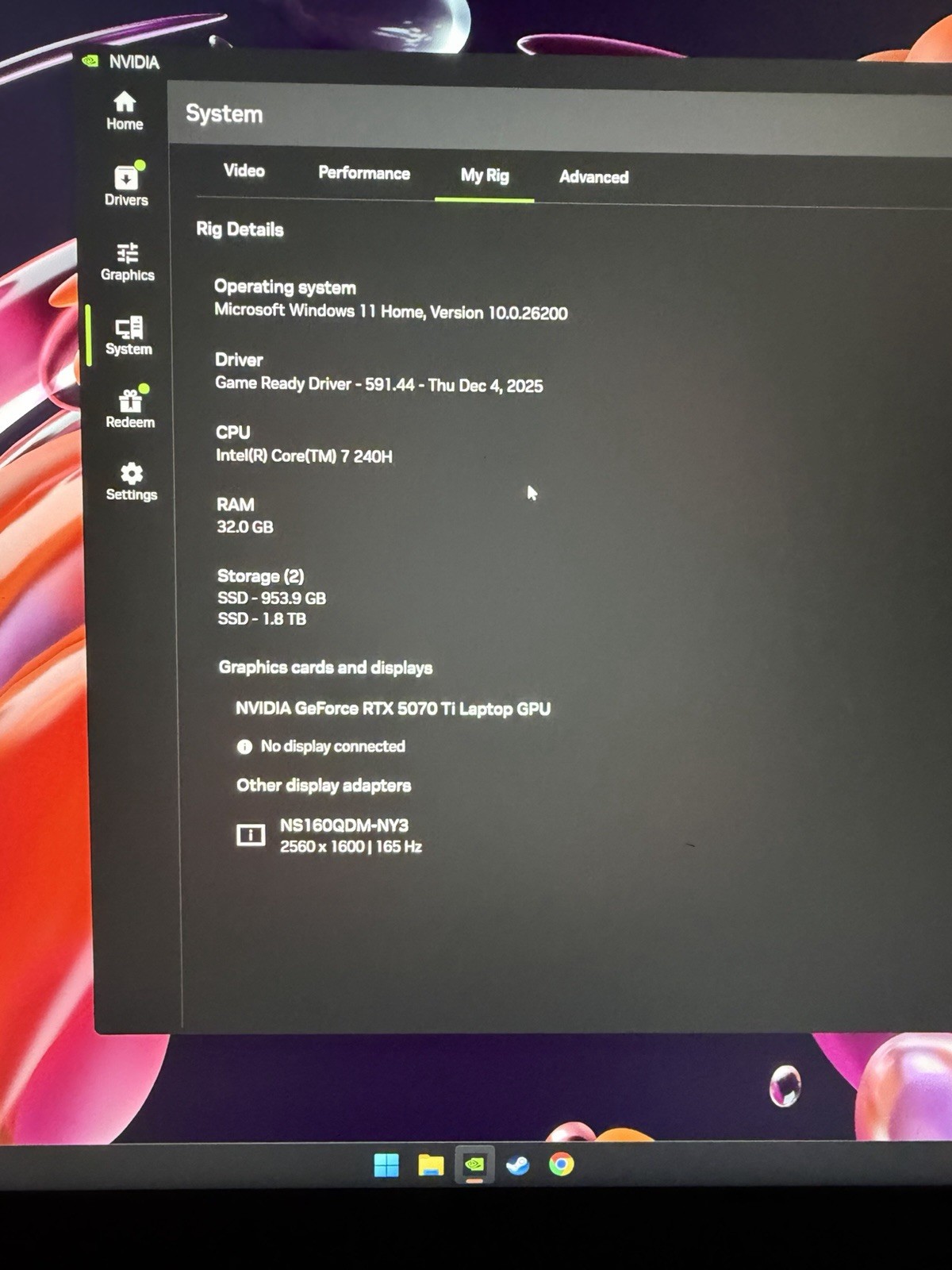 MINT Gigabyte Gaming A16 PRO 32GBDDR5 3TB NVMe 5070Ti Core 7 240H 16” Laptop