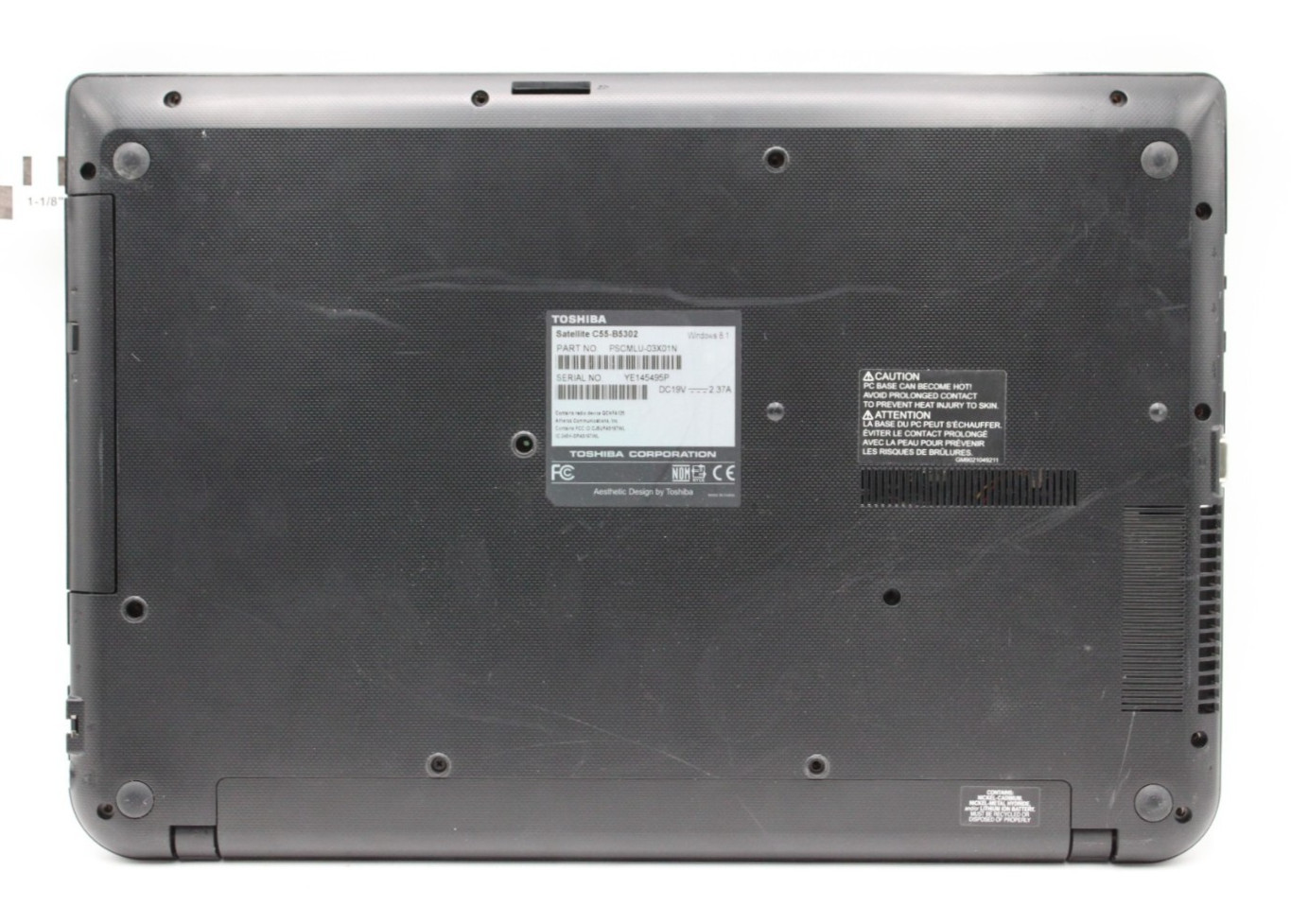 Toshiba Satellite C55-A Celeron-1037U@1.8GHz 4GB DDR3 NO STRG/OS *PARTS/REPAIR*