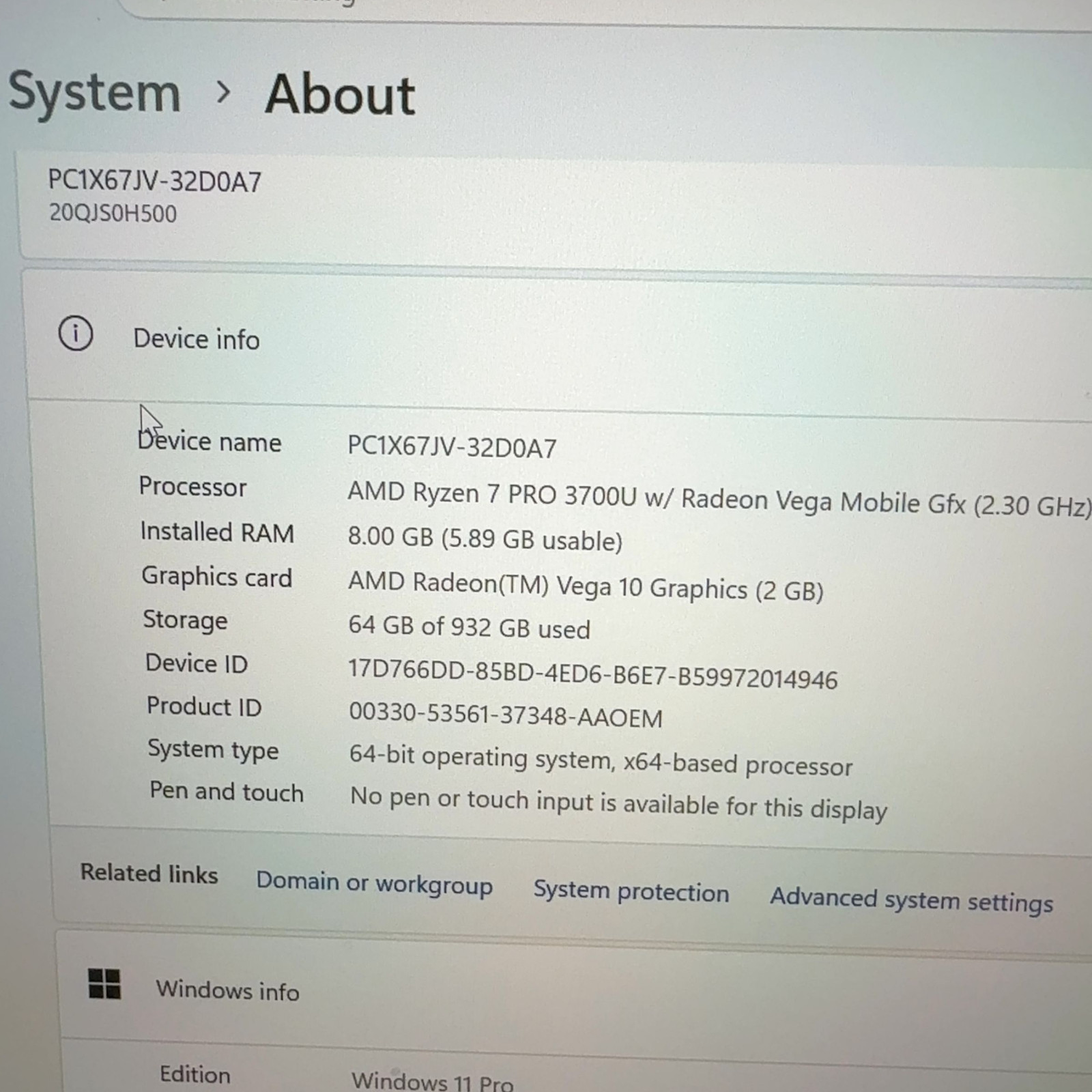 Lenovo ThinkPad T495s AMD Ryzen 7 PRO 3700U 8GB RAM 1TB SSD Windows 11 Pro