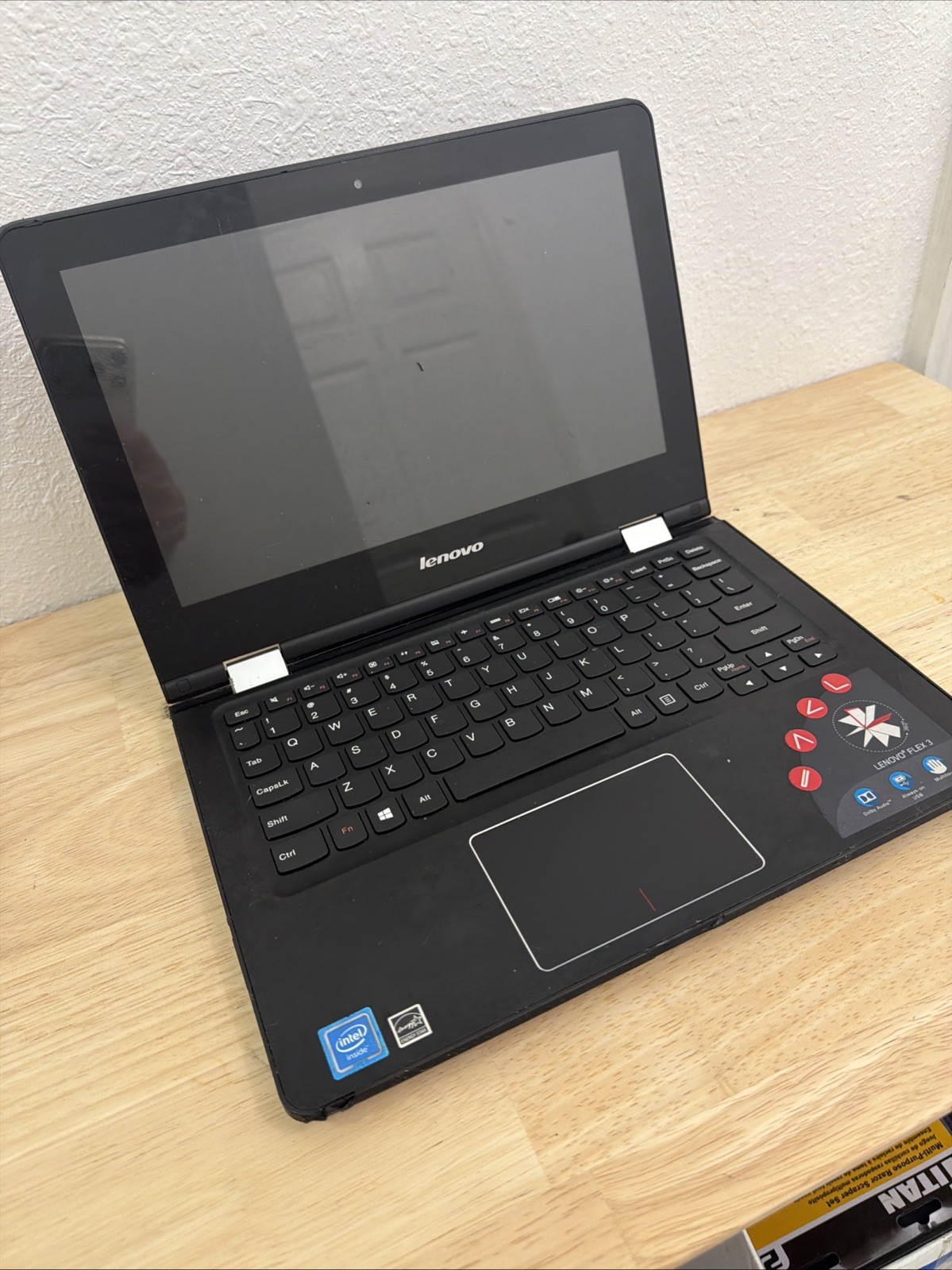 Lenovo Flex 3 Laptop. Intel. NOT TESTED. NO CHARGER. JUST FOR PARTS.