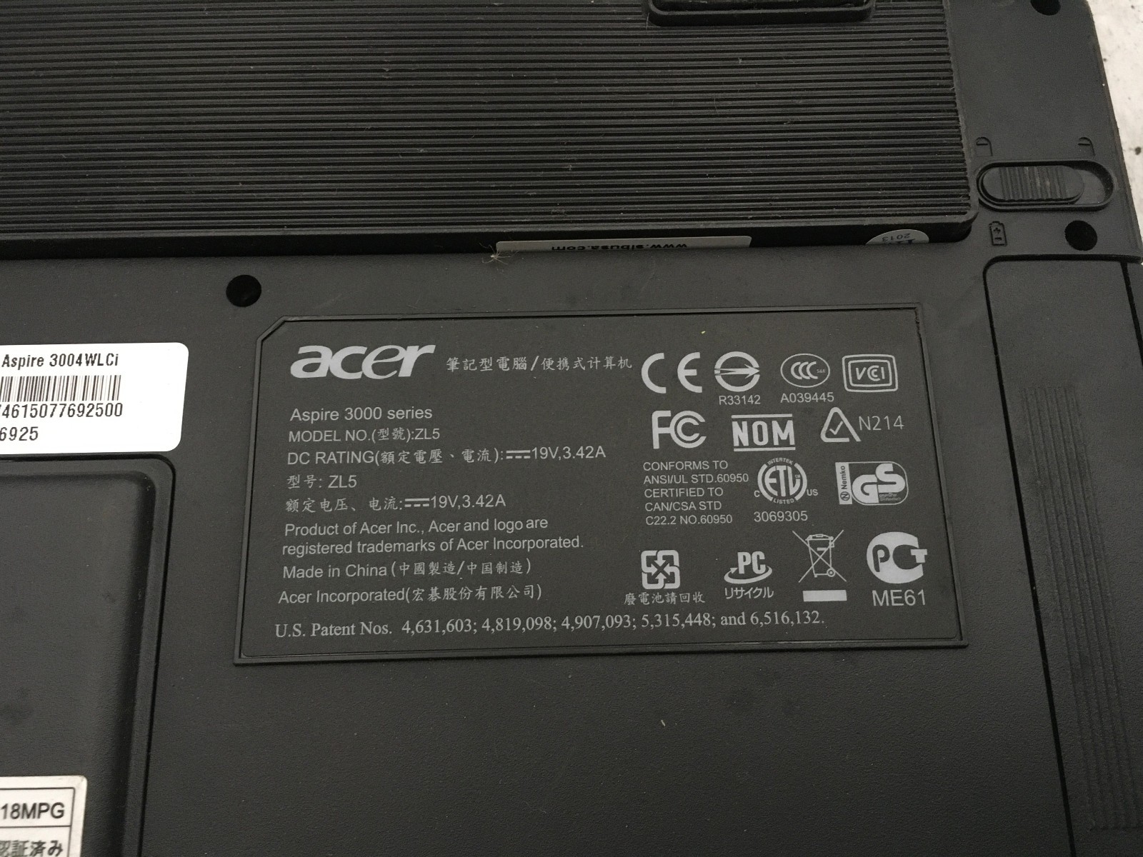 ACER ASPIRE 3000 ZL5 – BOOTS TO BIOS – AMD SEMPRON 3100 – 1GB RAM – READ DESC-BB