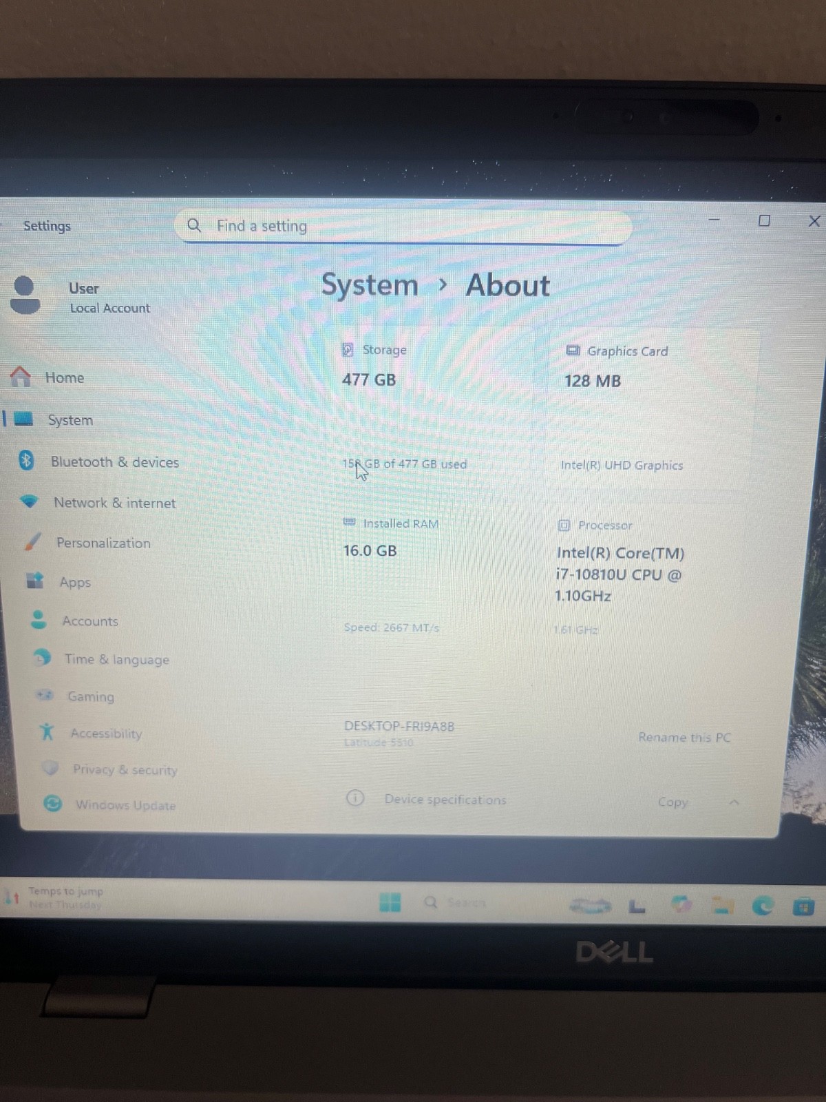 Dell Latitude 5510 I7-10810U 512GB NvME SSD 16GB DDR4 Win11Pro** See Desc