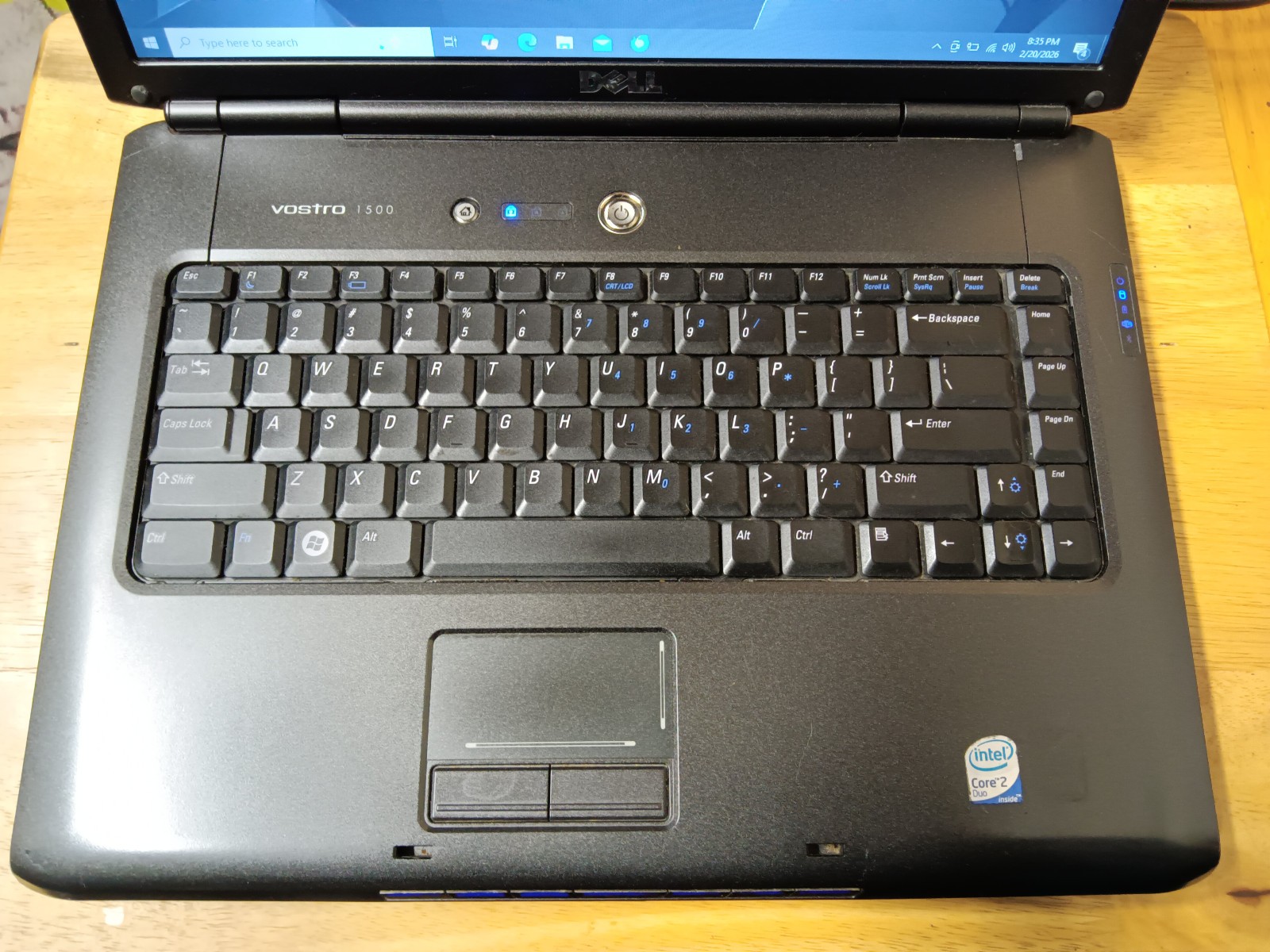Dell Vostro 1500/Core2Duo T7300 2.00ghz/4gb/250gb/Windows 10 Pro/Web/BT/15.4″