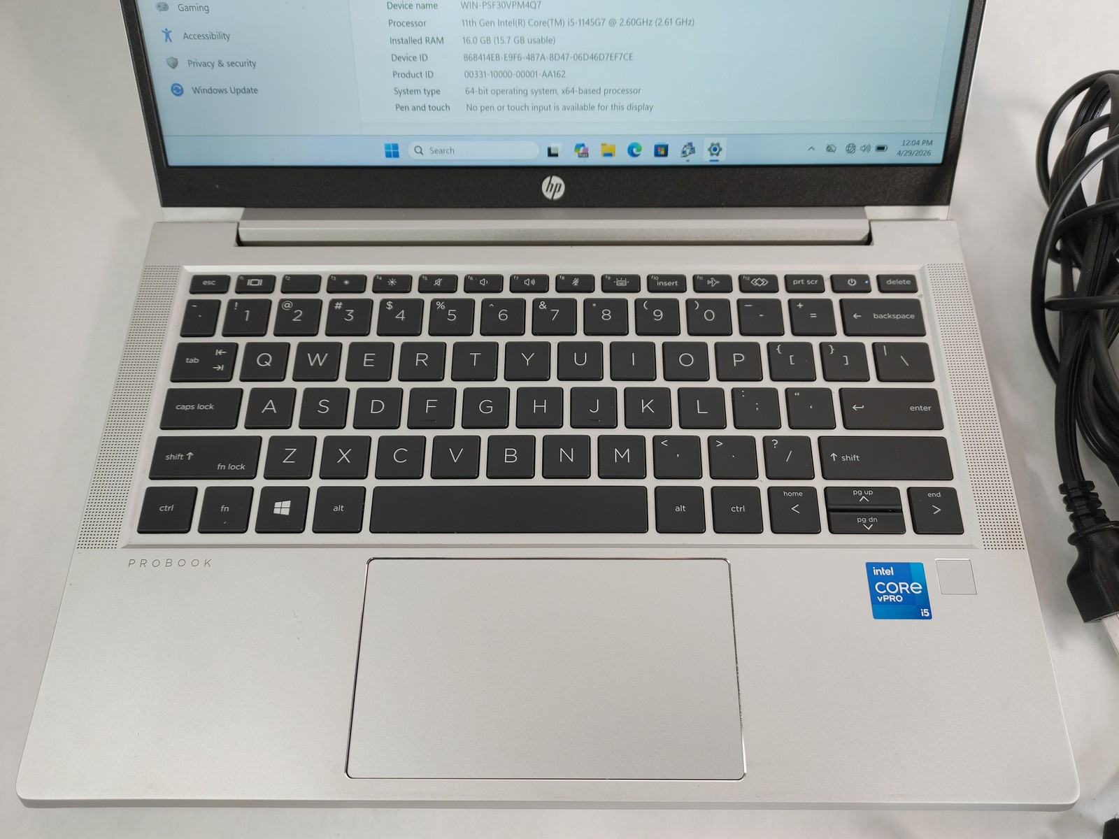 HP ProBook 630 G8 Core i5-1145G7 2.60 GHz 16 GB DDR4 512 GB NVMe Windows 11 Pro