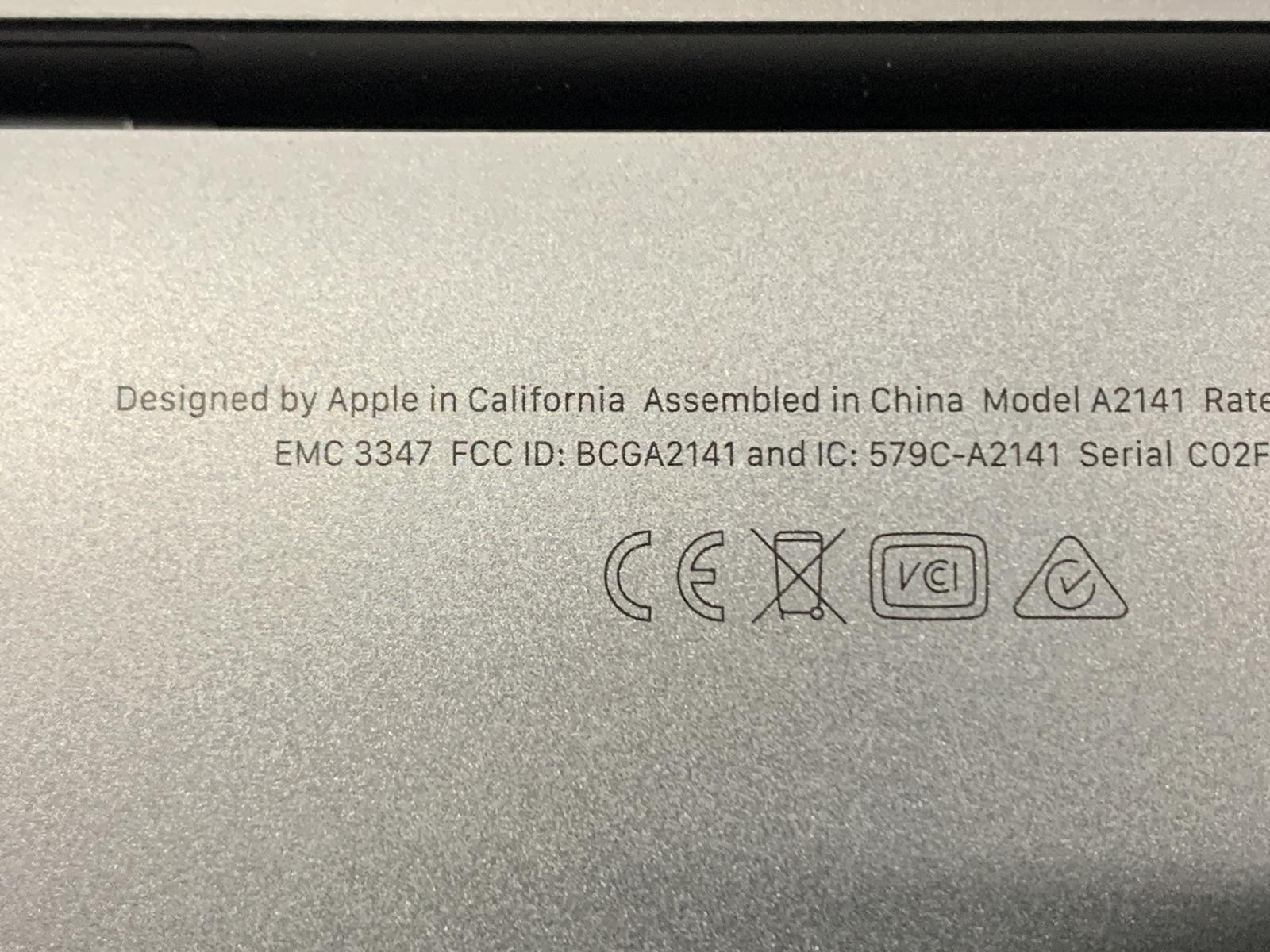 Apple MacBook Pro A2141 Core i7 9750H 2.60GHz 16GB DDR4 512GB SSD MVVL2LL/A