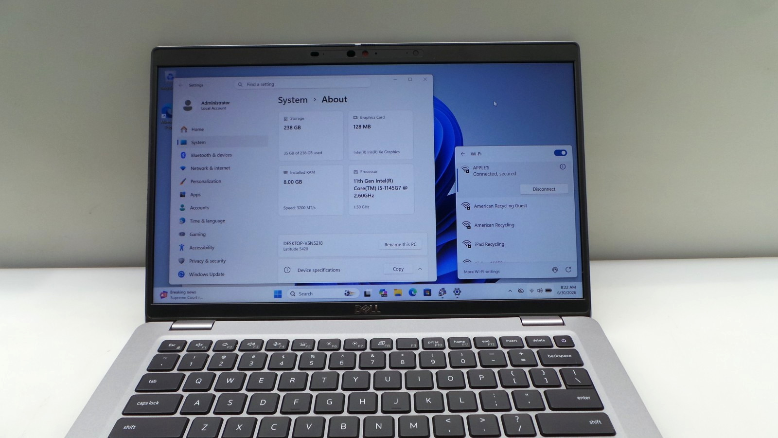 Dell Latitude 5420 | 14″ | i5-1145G7 2.60GHz | 8GB RAM 256GB NVMe | ***READ***