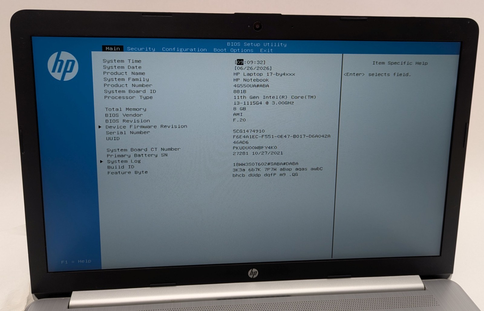 Incomplete HP 17-by4022wm 17.3″ Laptop i3-1115G4 3.00GHz 8GB RAM *KEYBOARD ISSUE