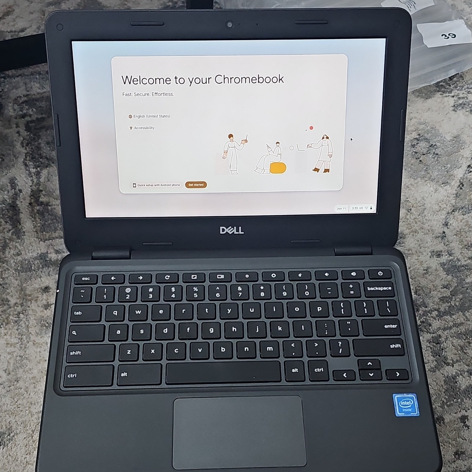 Dell Chromebook 3100 11.6in 4GB/16GB Chrome OS USB-C Wi-Fi Bluetooth Black