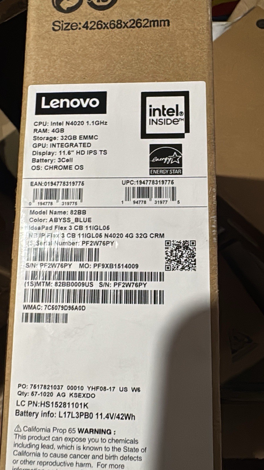 Lenovo IdeaPad Flex 3 CB 11IGL05 11.6″ HD Touchscreen (Intel Celeron N4020,…
