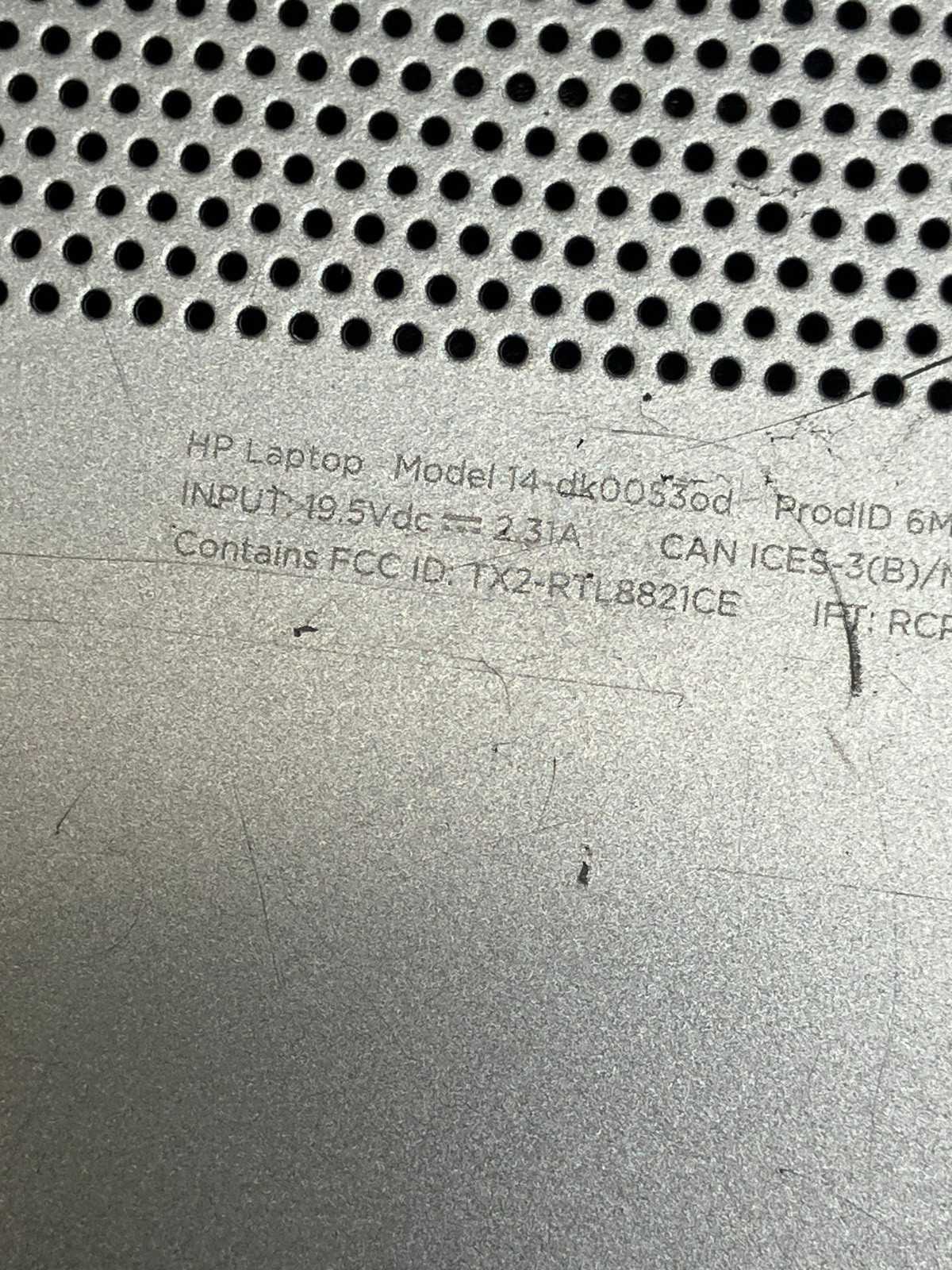 HP Notebook 14-dk0053od 14 AMD A4-9125 Dual-Core, Silver, Laptop FOR PARTS