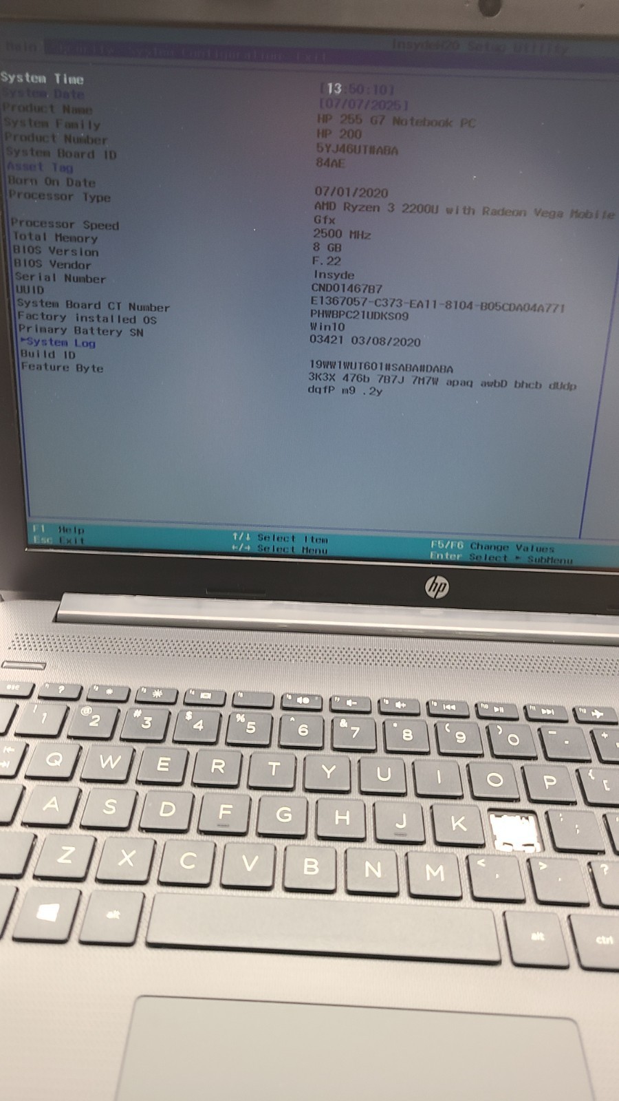 HP 255 G7 AMD Ryzen 3 2200U 8 GB 256 GB SSD NO OS – PLS READ