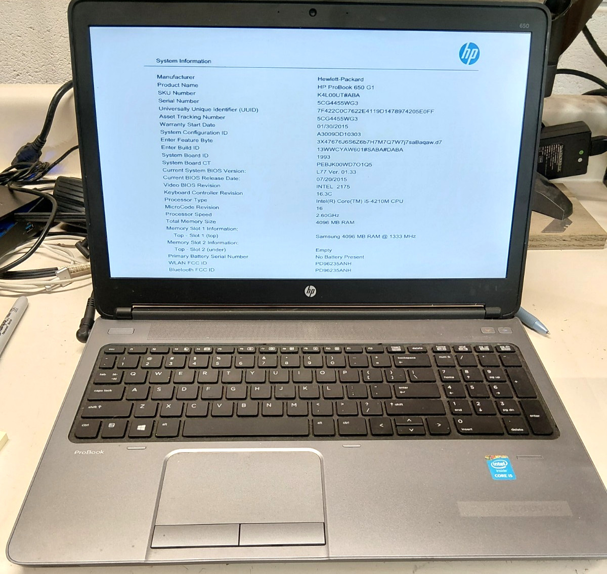 HP ProBook 650 G1 Laptop 15.6″ Intel Core i5-4200M #526 & #525