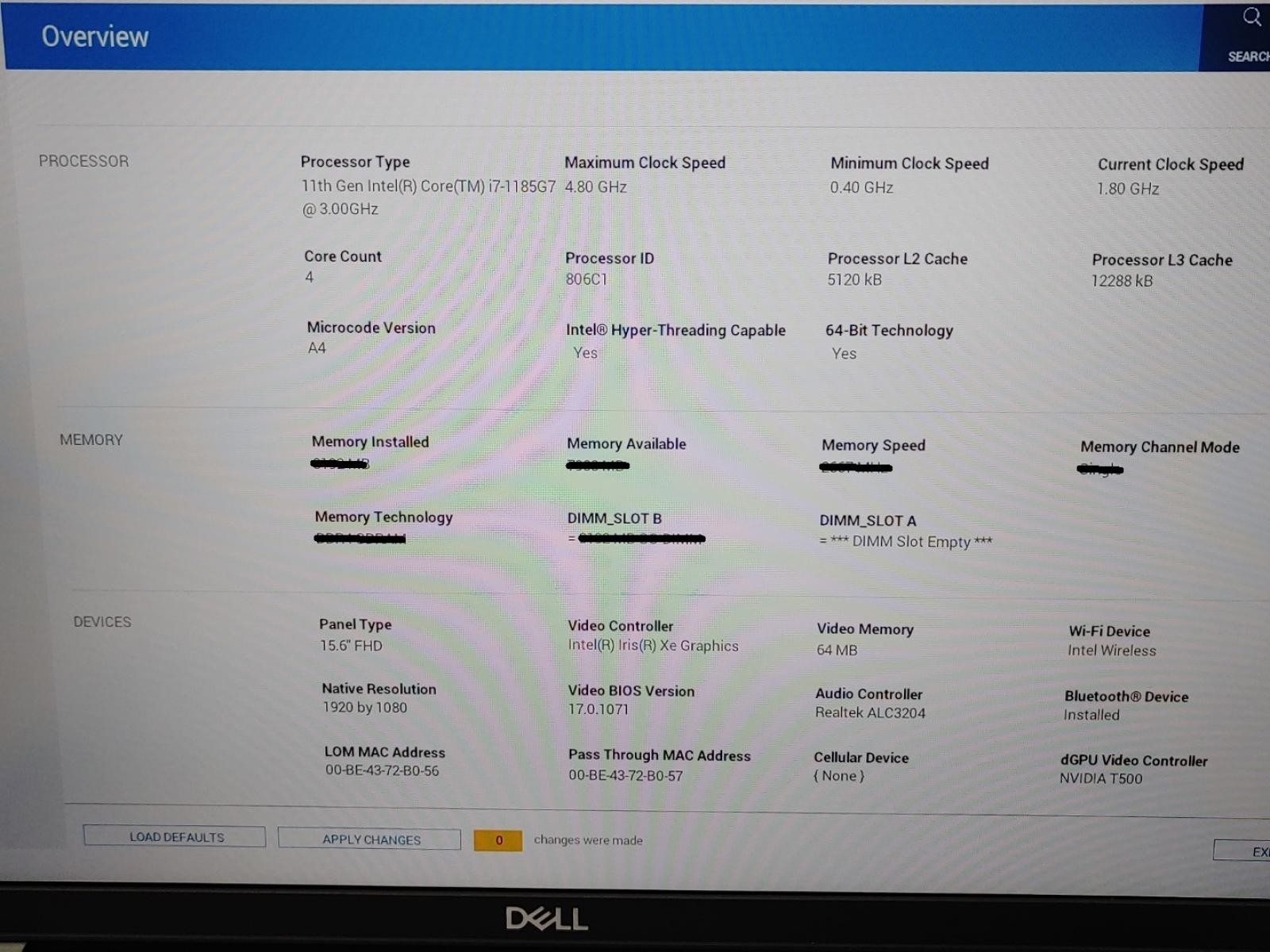 Dell Precision 3560 15.6″ i7-1185G7 NVIDIA T500 *NO SSD/NO RAM/NO AC* ***READ**