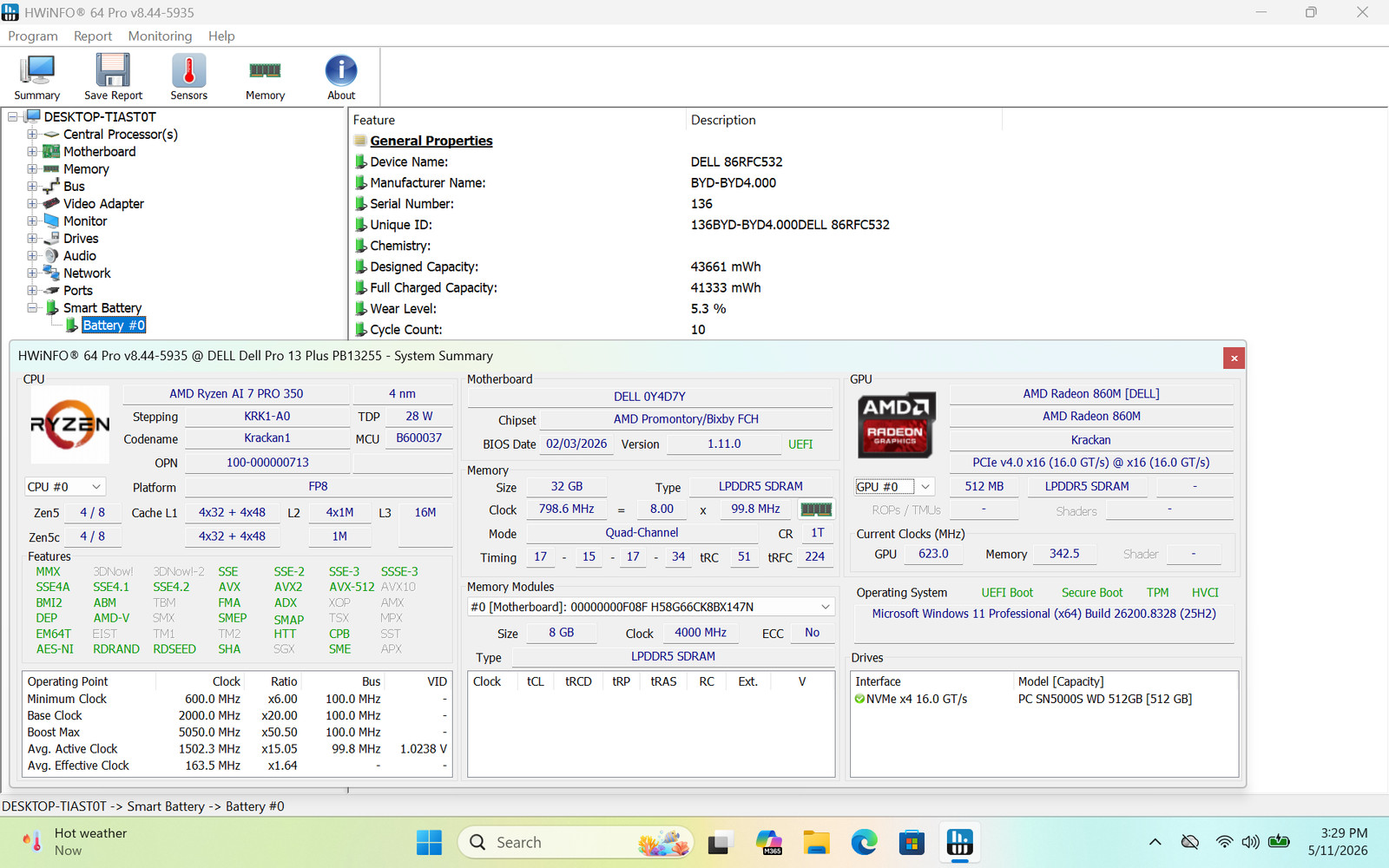 Dell Pro 13 Plus PB13255 13″ FHD+ Touch RYZEN AI 7 PRO 512GB 32GB W11P Warranty