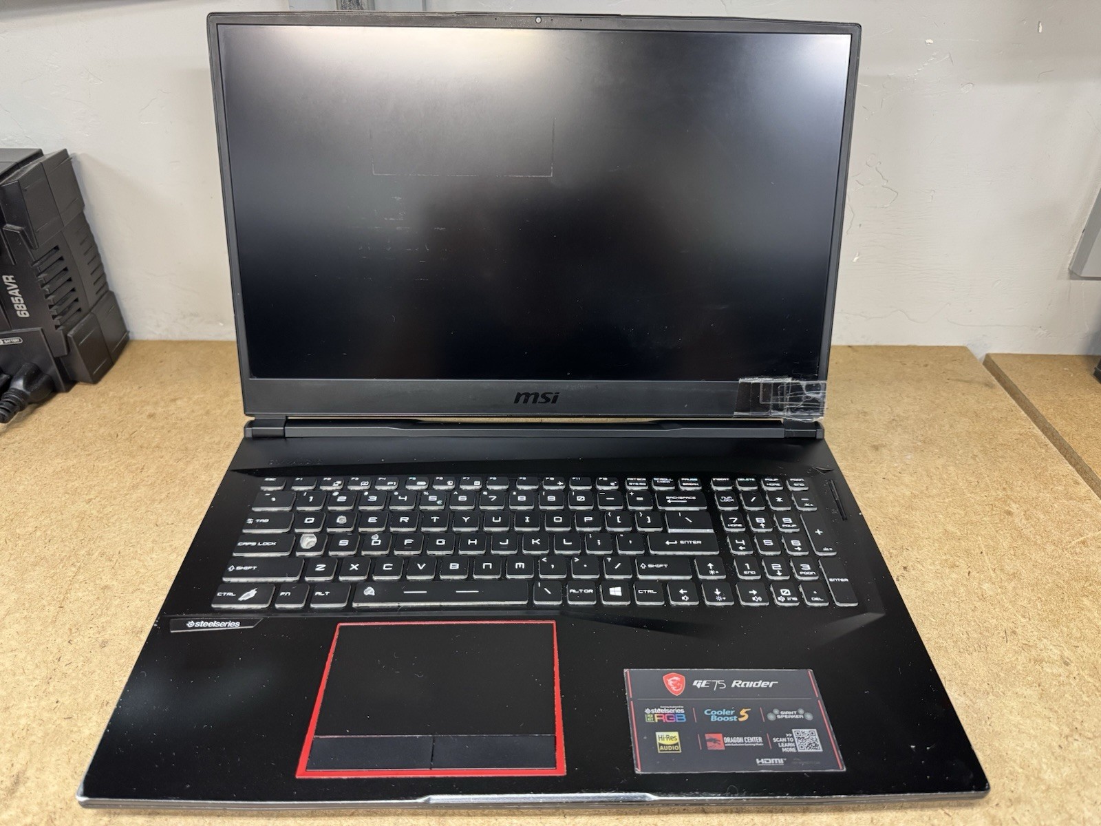 MSI GE75 Raider 10SE 17.3″ Gaming Laptop i7-10750H RTX 2060 BAD FOR PARTS REPAIR