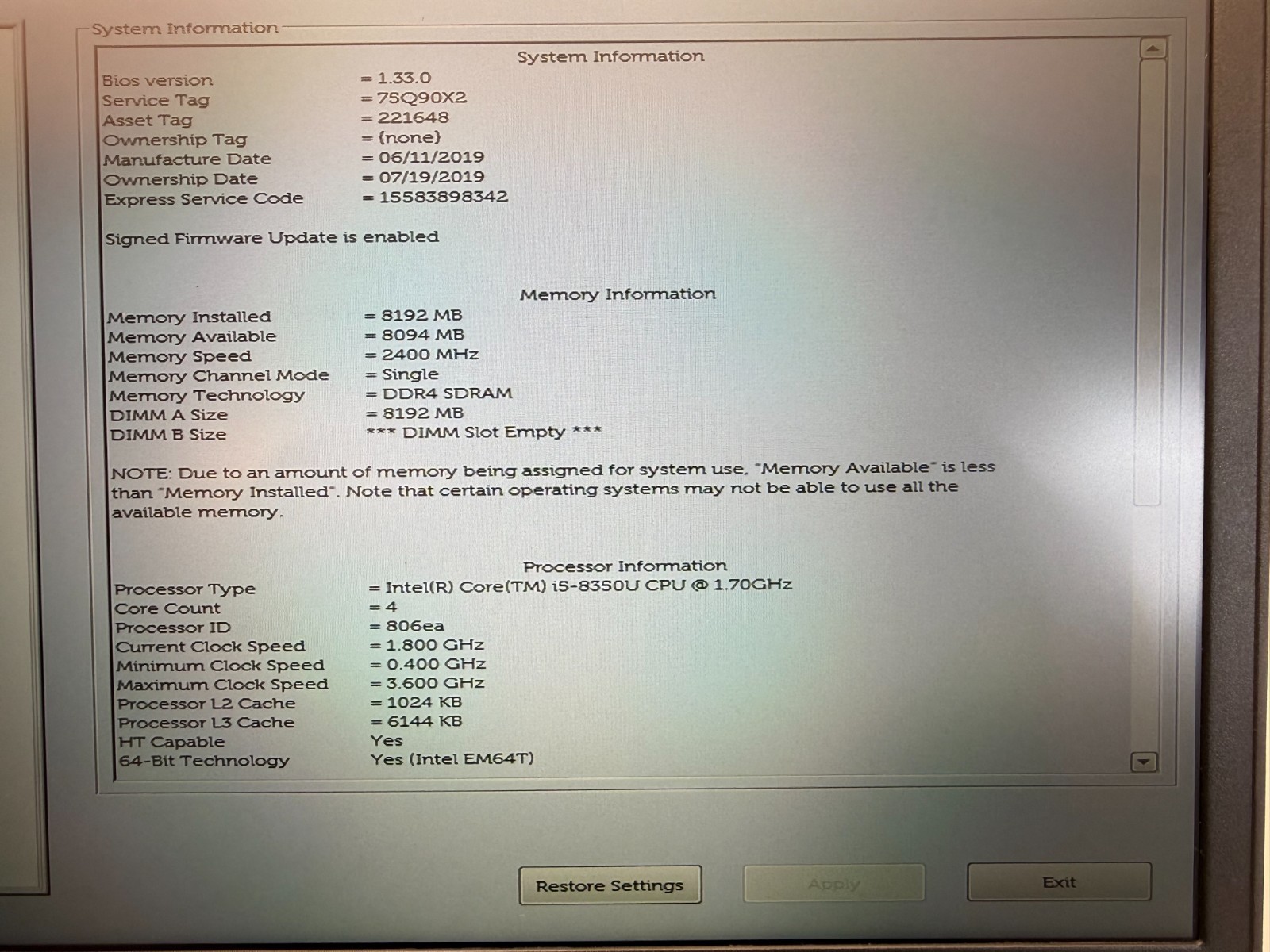 Dell Latitude 5490 14 FHD i5-8350U 8th Gen 8GB 256GB M.2 Win 11 Pro +Charger