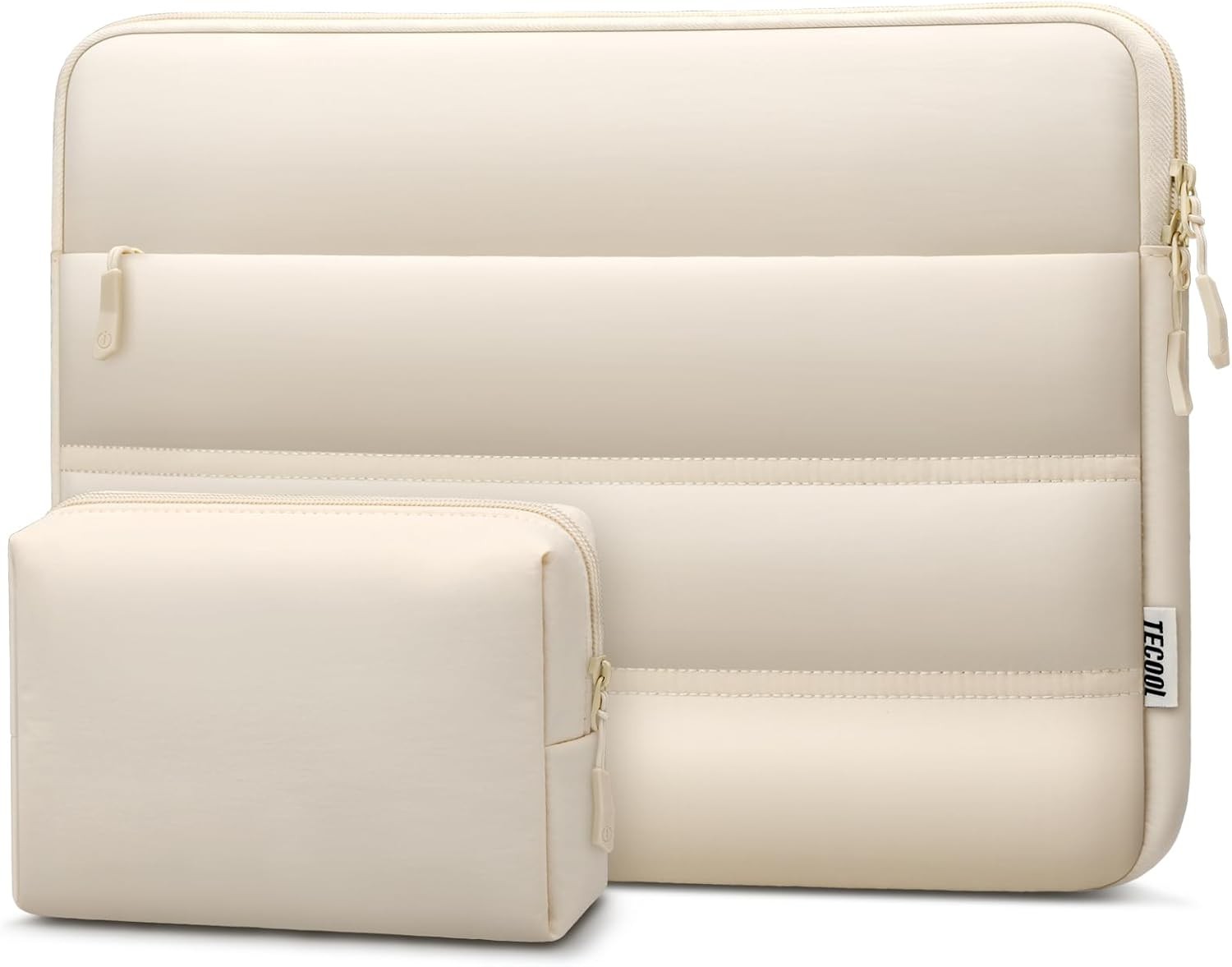 Waterproof Sleeve for 15.6 Inch Laptop, Sand Color with Small Bag & Horizontal P