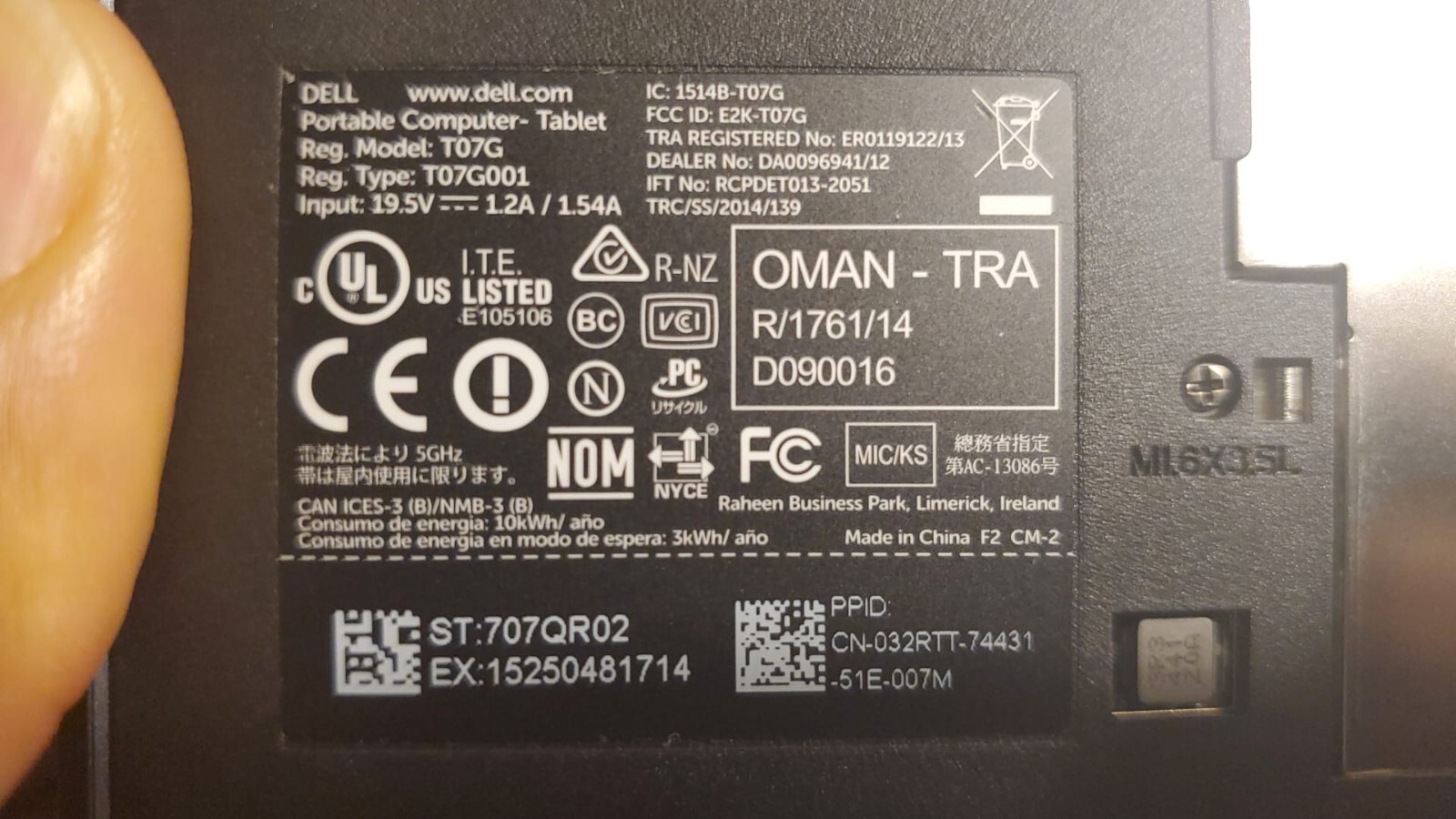 DELL VENUE 11 PRO 10.8in TABLETS Model-70TG FOR PARTS OR REPAIR