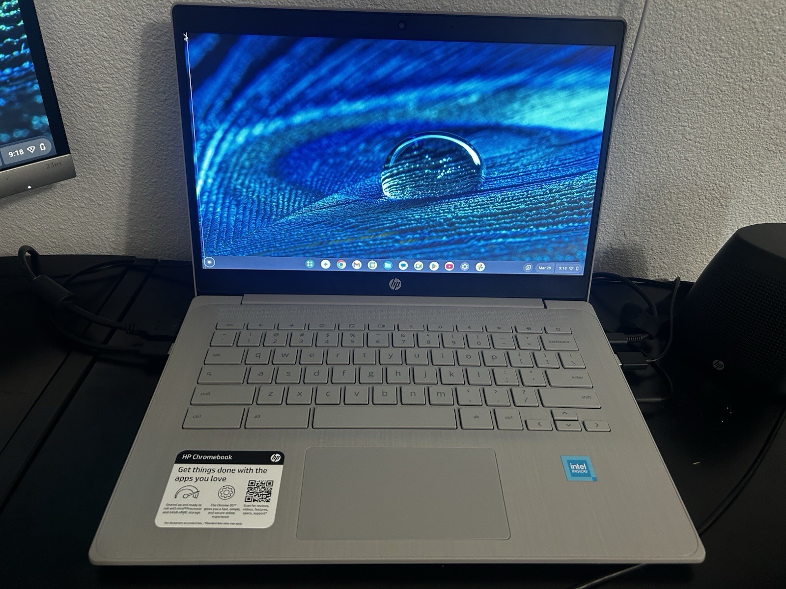 HP Chromebook 14″ Silver Laptop Intel Inside Chrome OS Webcam Wi-Fi Bluetooth