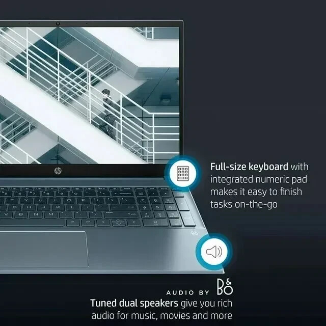 NEW HP Pavilion 15-eh1052wm, 15.6” FHD, AMD Ryzen 5-5500U, 8GB RAM, 512GB SSD