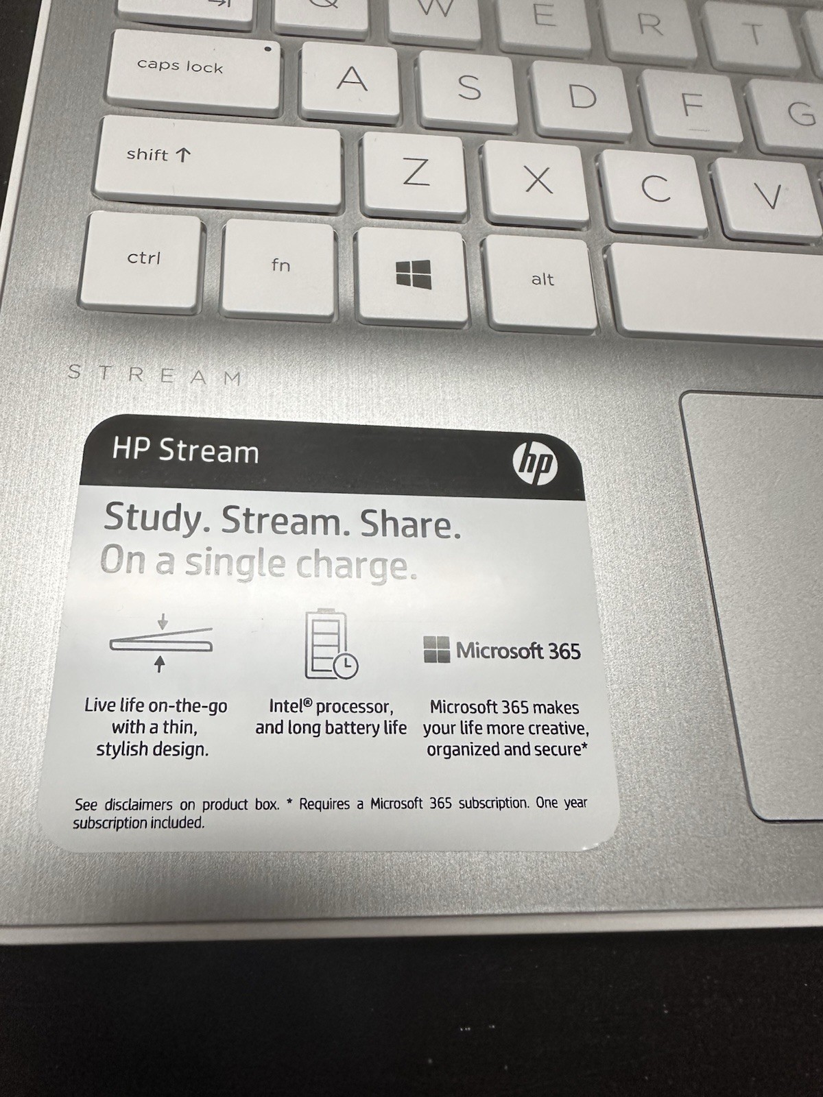 HP Stream 11 ak0012dx 11.6” White Laptop 4GB RAM 32GB eMMC Tested Charger Read