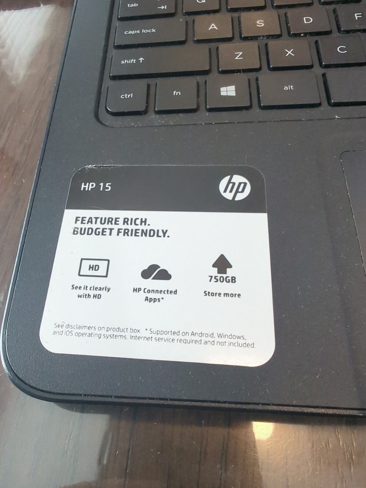 HP Notebook 15, 15.6in Screen, Grey, Factory Default